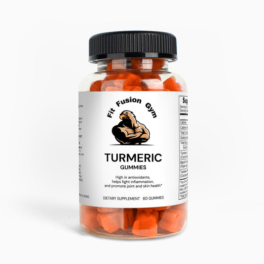 turmeric gummies gym supplement for fighting inflammation and promoting joint and skin health, supplement container  